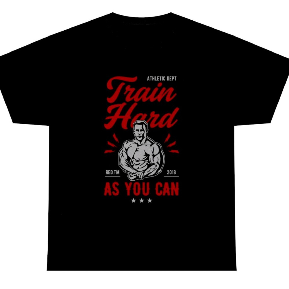 Train Hard Black Graphic T-Shirt